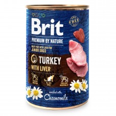 Влажный корм для щенков и молодых собак Brit Premium By Nature Turkey with Liver 400 г (индейка)