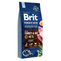 Сухой корм для собак с лишним весом Brit Premium Light 15 кг (индейка)