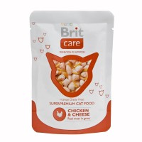 Влажный корм для кошек Brit Care Cat Chicken & Cheese pouch 80 г (курица и сыр)