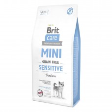 Сухой корм для собак миниатюрных пород с чувствительным пищеварением Brit Care Mini GF Sensitive 7 кг (оленина)