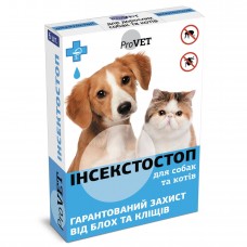 Краплі на холку для котів та собак ProVET «Інсектостоп» від 4 до 10 кг, 6 піпеток (від зовнішніх паразитів) - dgs