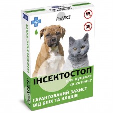 Краплі на холку для котів та собак ProVET «Інсектостоп» до 3 кг, 6 піпеток (від зовнішніх паразитів)