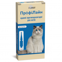 Краплі на холку для котів ProVET «ПрофіЛайн» від 4 до 8 кг, 4 піпетки (від зовнішніх паразитів)