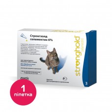 Капли на холку для кошек Стронгхолд 6% 0,75 мл от 2,6 до 7,5 кг, 1 пипетка (от внешних и внутренних паразитов)