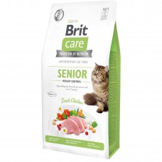 Сухой корм для пожилых кошек с лишним весом Brit Care Cat GF Senior Weight Control 7 кг (курица)