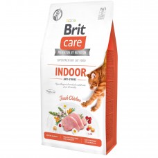 Сухой корм для кошек, живущих в помещении Brit Care Cat GF Indoor Anti-stress 7 кг (курица)