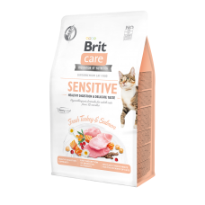 Сухой корм для привередливых кошек Brit Care Cat GF Sensitive HDigestion & Delicate Taste 400 г (индейка и лосось)