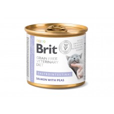 Вологий корм для котів при захворюваннях шлунково-кишкового тракту Brit GF Veterinary Diet Cat Cans 200 г (лосось та горох)