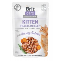 Влажный корм для котят Brit Care Cat pouch 85 г (лосось в желе)