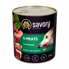 Влажный корм для взрослых собак Savory 800 г (мясное ассорти)