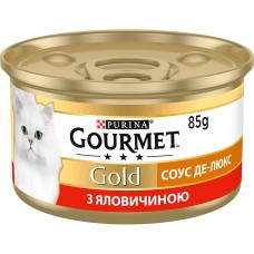 Влажный корм для кошек Gourmet Gold Соус де-люкс 85 г (говядина)