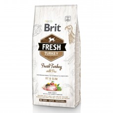 Сухой корм для собак с лишним весом Brit Fresh Turkey Pea Adult Fit & Slim 12 кг (индейка)