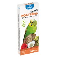 Лакомство для волнистых попугаев Природа Коктейль «Колосок» 90 г / 3 шт. (гибискус, чумиза, кокос)