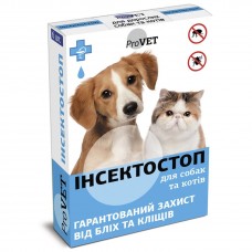 Краплі на холку для котів та собак ProVET «Інсектостоп» від 4 до 10 кг, 6 піпеток (від зовнішніх паразитів)