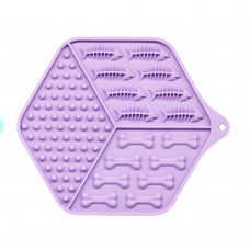 Коврик-кормушка силиконовый WahoPet licky mat 200 мл, 18,5 х 15,5 см (фиолетовый)