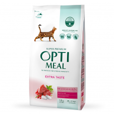 Сухой корм для взрослых кошек Optimeal Adult Cat High in Veal 1,5 кг (телятина)