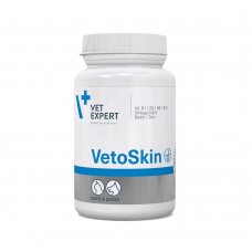 Витаминный комплекс для кошек и собак здоровье кожи и шерсти VetExpert VetoSkin 90 капсул (для кожи и шерсти) - cts