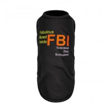 Борцівка Pet Fashion «FBI» для собак, розмір L, чорна