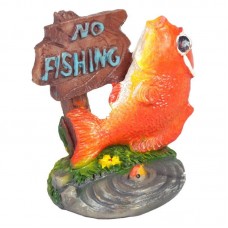 Декорация для аквариума KW Zone King\'s Рыбка с табличкой «No Fishing» 5,5 x 4 x 5,5 см (пластик)