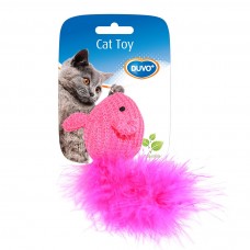 Іграшка для котів Duvo+ Миша вовняна з пір\'ям 10 х 6 х 4 см (в асортименті)