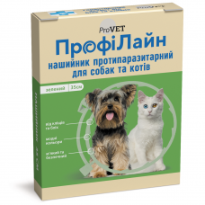 Нашийник для котів та собак ProVET «ПрофіЛайн» 35 см (від зовнішніх паразитів, колір: зелений)