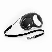 Поводок-рулетка Flexi с тросом «Black Design» M 5м / 20 кг (чёрная)