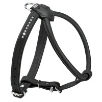Шлея Hunter кожаная «Harness Round & Soft Luxus Elk Petit» 42-48 см / 6-14 мм (черный)