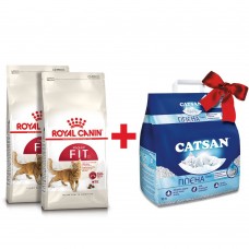 Сухий корм для дорослих котів Royal Canin Fit 32| 4 кг + Catsan 10 л (домашня птиця)