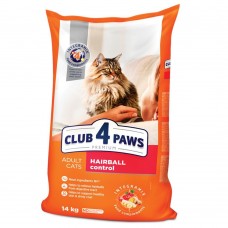 Сухий корм для дорослих котів з ефектом виведення шерсті Club 4 Paws Premium 14 кг (курка)