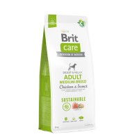 Сухой корм для собак средних пород Brit Care Dog Sustainable Adult Medium Breed | (курица и насекомые) 12 кг