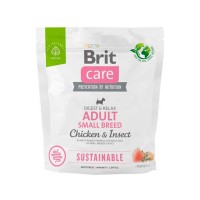 Сухой корм для взрослых собак мелких пород Brit Care Dog Sustainable Adult Small Breed 1 кг (курица и насекомые)