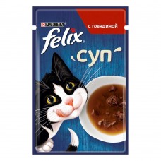 Влажный корм для кошек Felix Soup pouch 48 г (говядина)