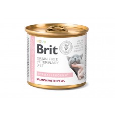 Вологий корм для котів з харчовою алергією Brit VetDiets Hypoallergenic, 200 г (лосось та горох)