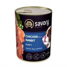 Влажный корм для щенков Savory 400 г (курица и кролик)