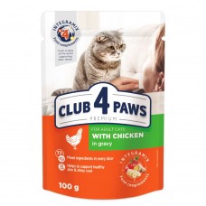 Вологий корм для котів Club 4 Paws 100 г (курка в соусі)