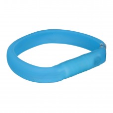 Ошейник Trixie силиконовый светящийся USB «Flash» M-L 50 cм / 30 мм (синий)
