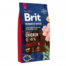 Сухой корм для взрослых собак крупных пород (весом от 25 до 45 кг) Brit Premium Adult L 8 кг (курица)