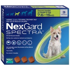 Таблетки для собак Boehringer Ingelheim (Merial) «NexGard Spectra» (Нексгард Спектра) от 7,6 до 15 кг, 3 таблетки (от внешних и внутренних паразитов)