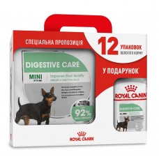 Акционный набор для собак Royal Canin Mini Digestive Care 3 кг + Royal Canin Mini Digestive Care loaf wet 12 шт х 85 г (домашняя птица)