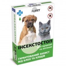 Краплі на холку для котів та собак ProVET «Інсектостоп» до 3 кг, 6 піпеток (від зовнішніх паразитів) - dgs