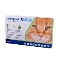 Краплі на холку для кішок Стронгхолд Плюс 60 мг 10 мг, від 5 до 10 кг, 3 піпетки (від зовнішніх та внутрішніх паразитів)
