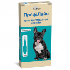 Капли на холку для собак ProVET «ПрофиЛайн» от 4 до 10 кг, 4 пипетки (от внешних паразитов)