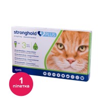 Краплі на холку для кішок Стронгхолд Плюс 60 мг 10 мг, від 5 до 10 кг, 1 піпетка (від зовнішніх та внутрішніх паразитів)
