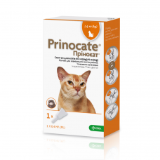 Капли на холку для котов KRKA «Prinocat» (Принокат) №3, до 4 кг, 40мг/4мг/0,4мл упаковка 3 шт (от внешних и внутренних паразитов)