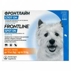 Капли на холку для собак Boehringer Ingelheim (Merial) «Frontline» СПОТ Он от 2 до 10 кг, 3 пипетки (от внешних паразитов)