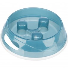 Миска Trixie пластиковая для медленного кормления 450 мл / 20 см (голубая)
