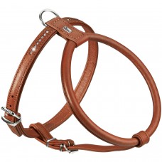 Шлея Hunter шкіряна «Harness Round & Soft Luxus Elk Petit» 45-51 см / 8-18 мм (коричневий)