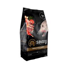 Сухой корм для собак всех пород Savory 1 кг (кролик и утка)