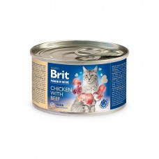 Влажный корм для кошек Brit Premium Chicken & Beef 200 г (паштет с курицей и говядиной)