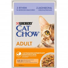 Влажный корм для кошек Cat Chow Adult 85 г (ягненок и фасоль)
